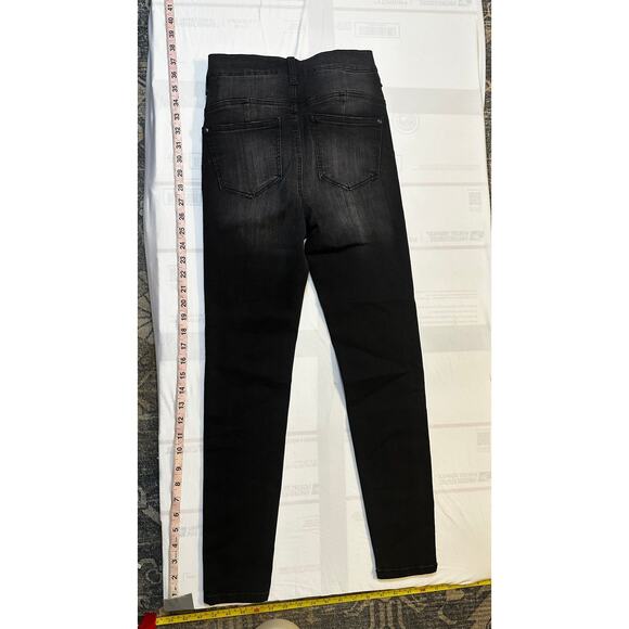 ✨ NOBO Juniors High Rise Skinny Jeans | Black Rhinestone Studded Sz 7 - Picture 7 of 7